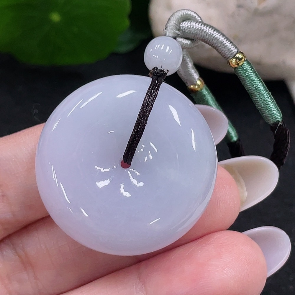 F33916541 Jadeite Peace Knot Pendant Total Weight Approximately 24.3g (Including Rope Weight)