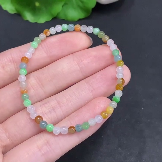 F32807722 Jadeite Bracelet Total Weight Approx. 3.7g Size About 3.5mm Color Origin Undetermined