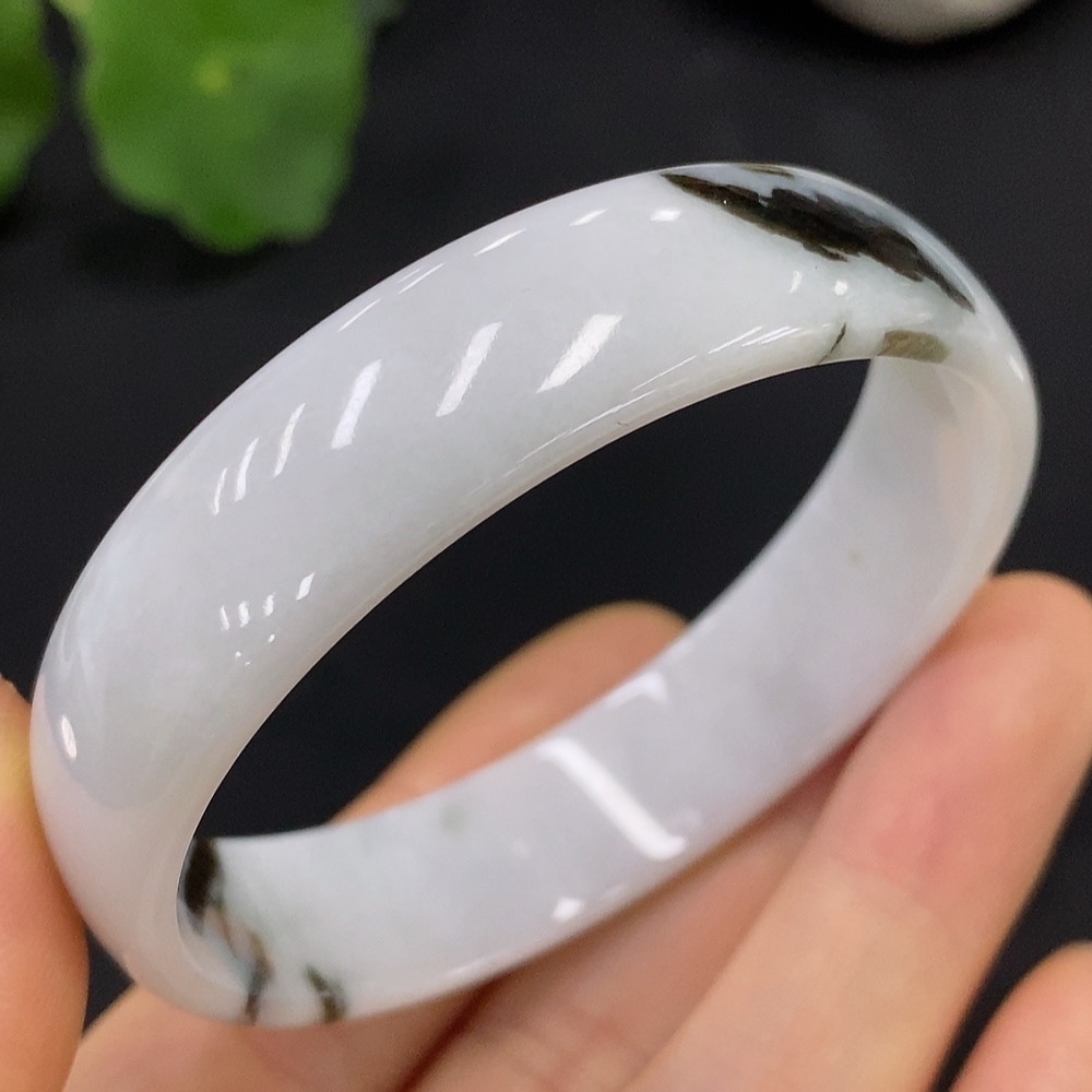 F26012421 Jadeite Round Bracelet with Other Mineral Components, Total Weight Approx. 27.19g, Size 53.2