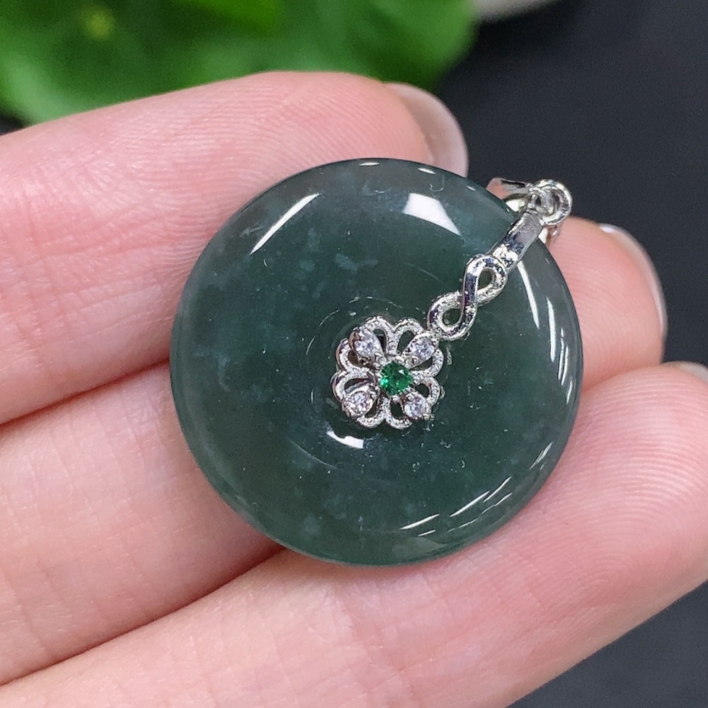 F34002492 Jadeite Safety Buckle Non-Gold Inlaid Total Product Weight Approximately 4g