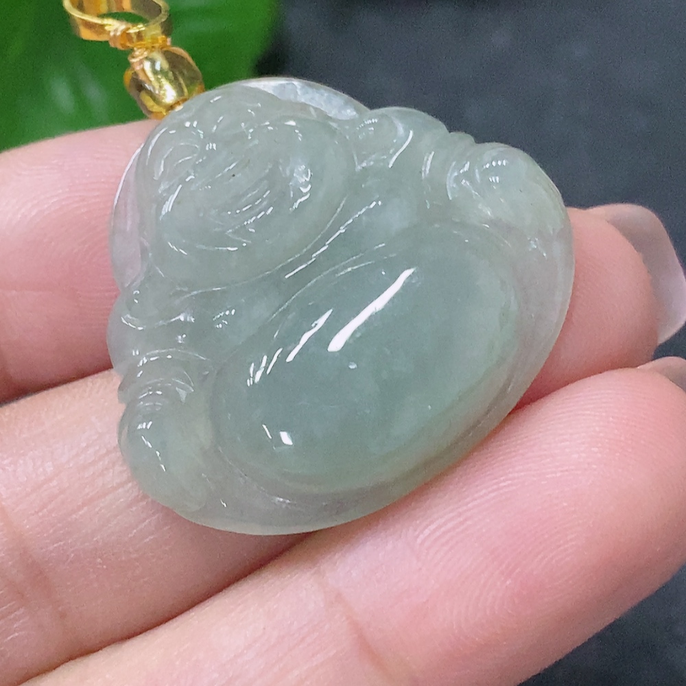 F34043651 Jadeite Pendant Buddha Non-Gold With Non-A Beads Total Weight Approx. 5.95g