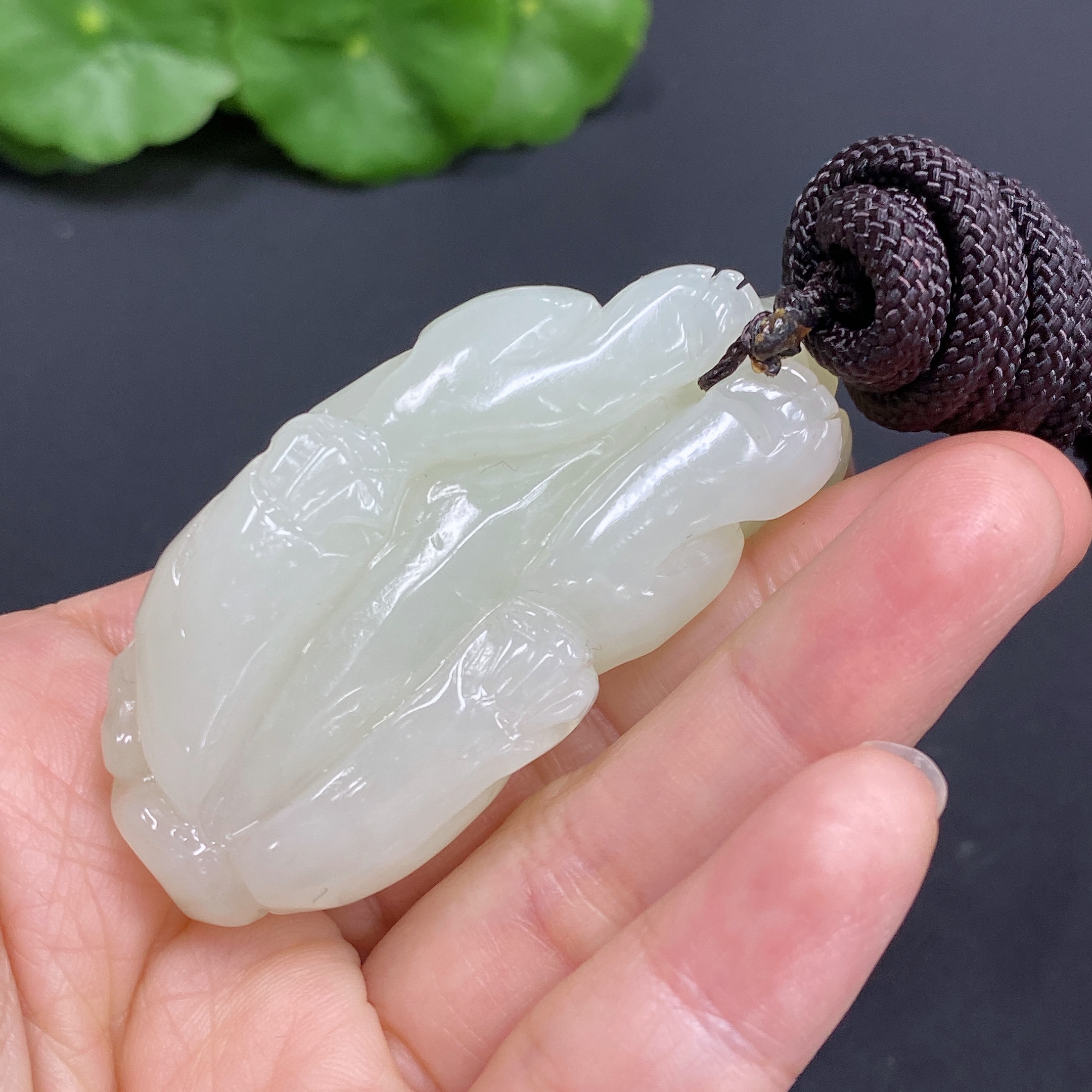 H27173626 Hetian Jade Pendant Pixiu Total Weight Approx. (Including Rope) 55.9g