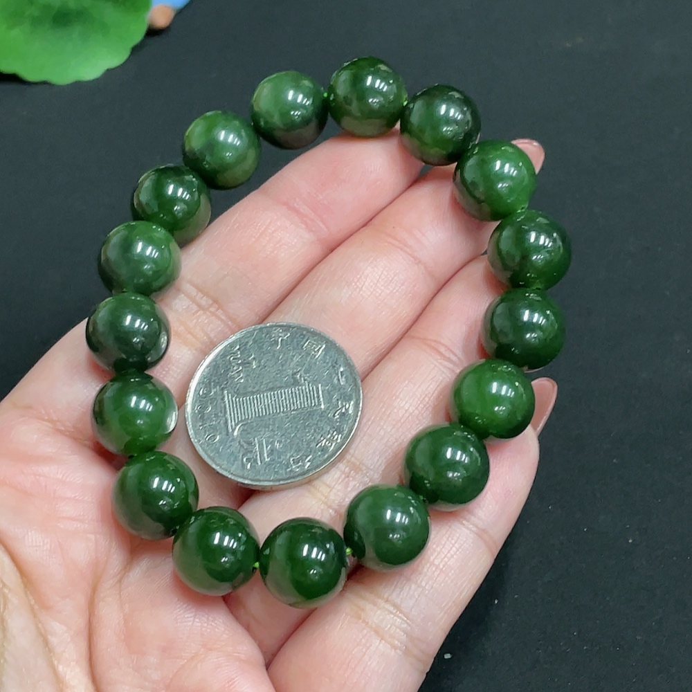H35100486 Hetian Jade Bracelet, Approx. 11.6 mm, Total Weight Approx. 44.8g