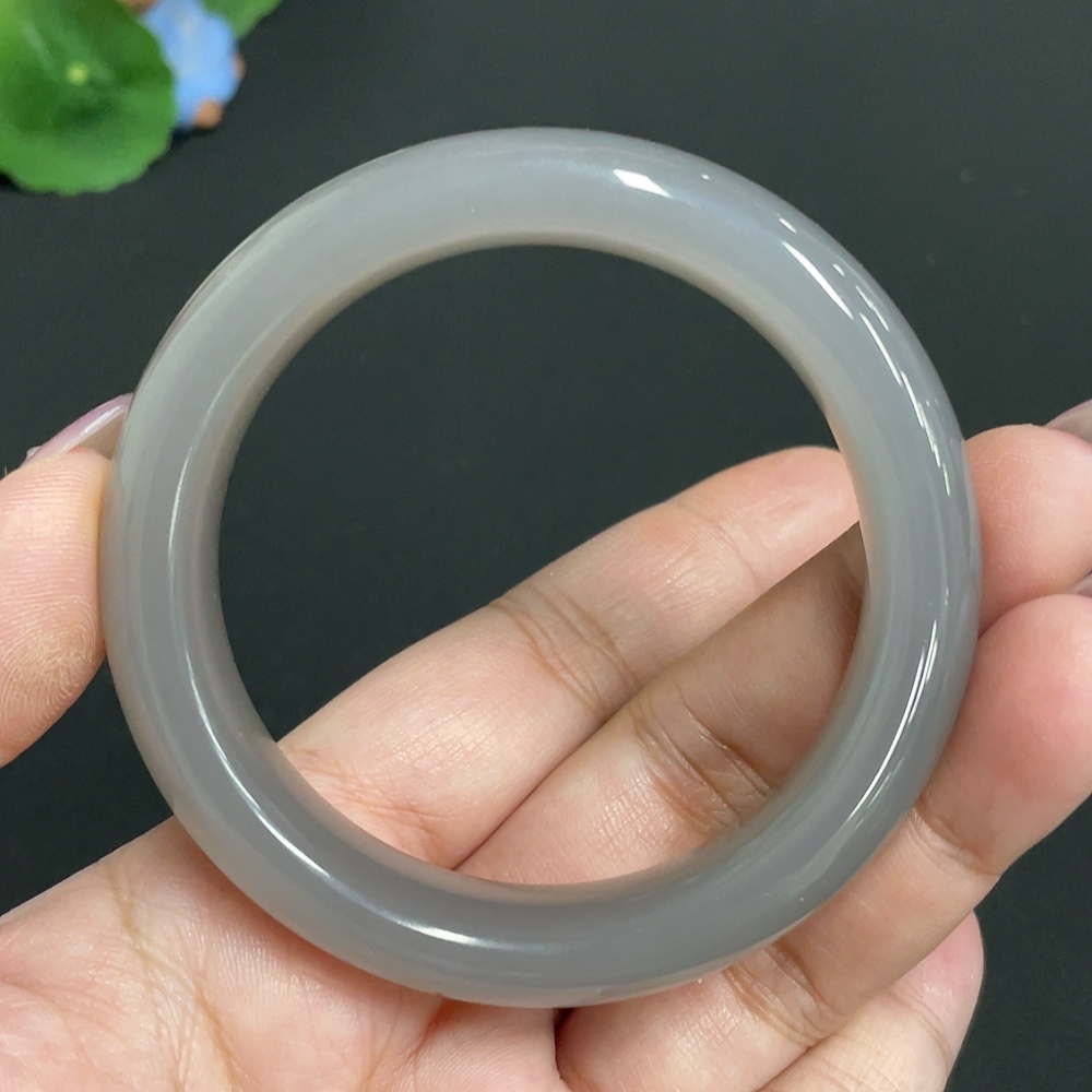 H33900793 Hetian Jade Round Bracelet Size 55 Total Weight Approx. 57.1g