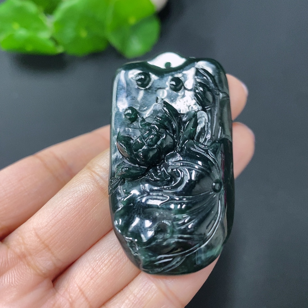 F26968137 Jadeite Pendant Lotus Total Weight Approx. 20.09g