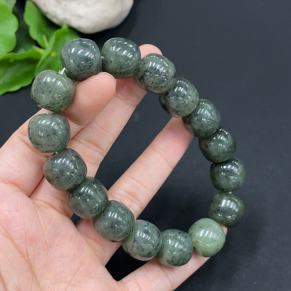H29353717 Hetian Jade Bracelet, Approx. 14mm, Total Weight Approx. 75.9g