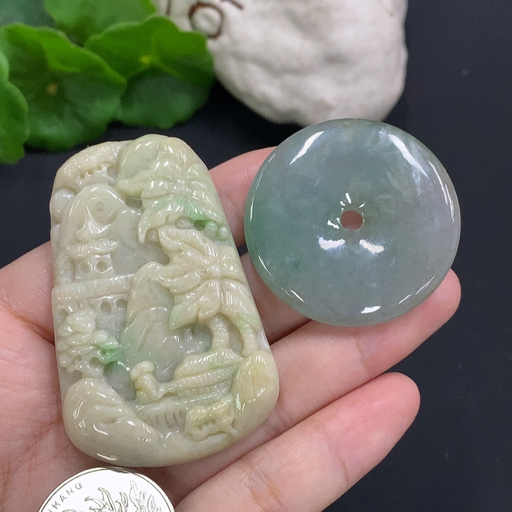 F34070780 Jadeite Pendants Sell as a Lot