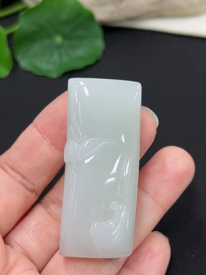 F46547460 翡翠悟道挂件 货品总重约34.1g