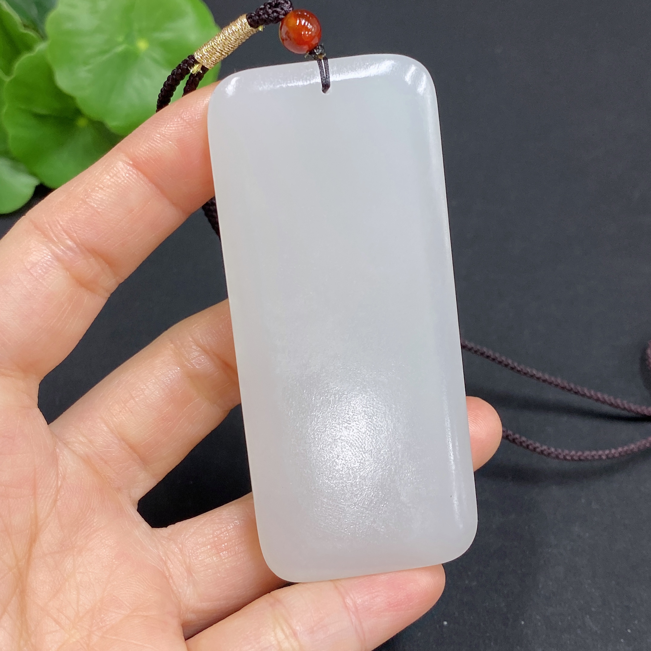 H30468310 Hetian Jade Pendant, Orchid, Total Weight (Including Rope) Approx. 77.5g, Contains Other Mineral Components