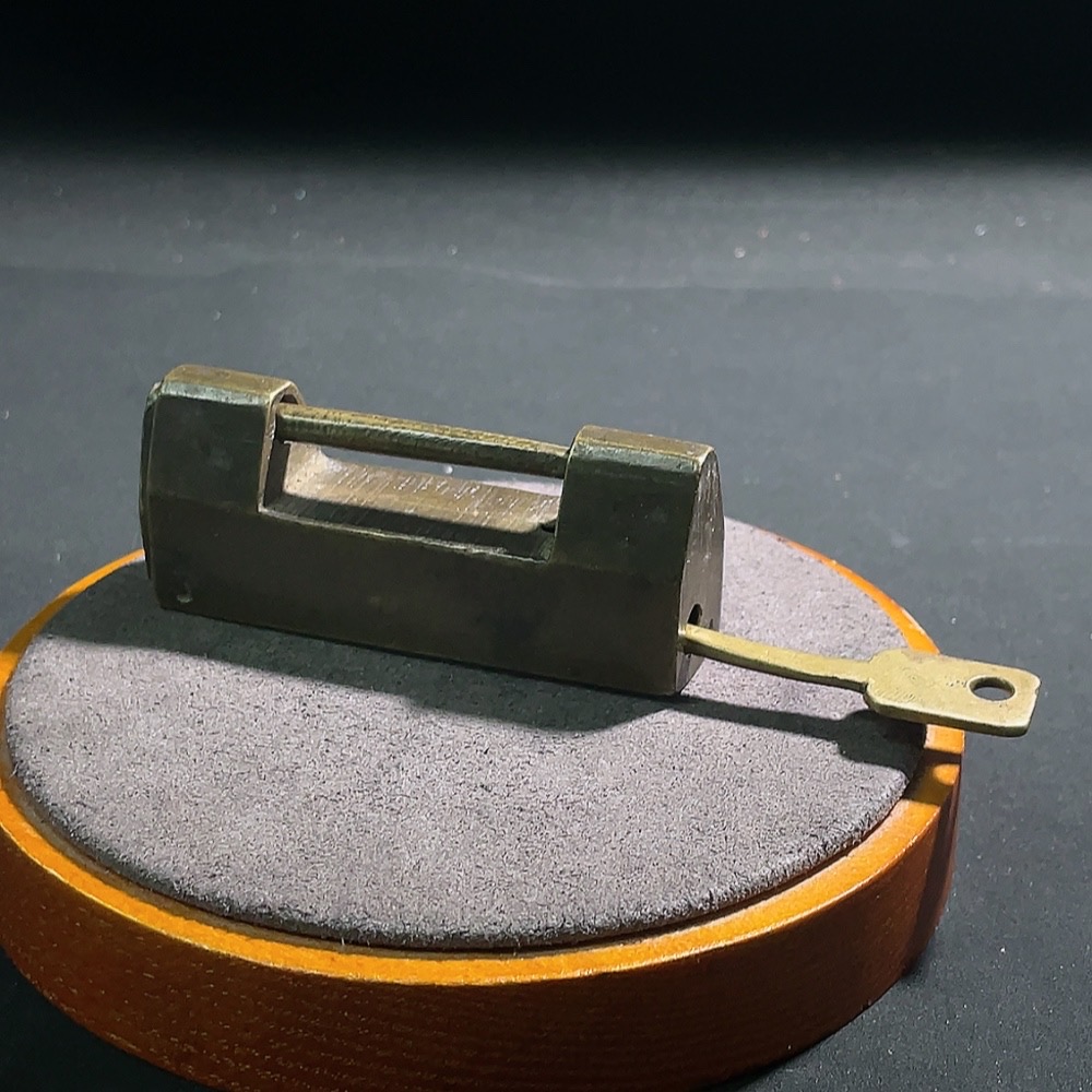 W32764289 Republic period copper lock with key, miscellaneous