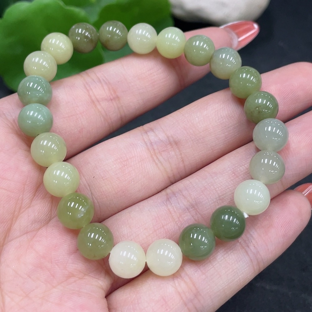 H34980605 Hetian Jade Bracelet, Approx. 7.7mm, Total Weight About 18g