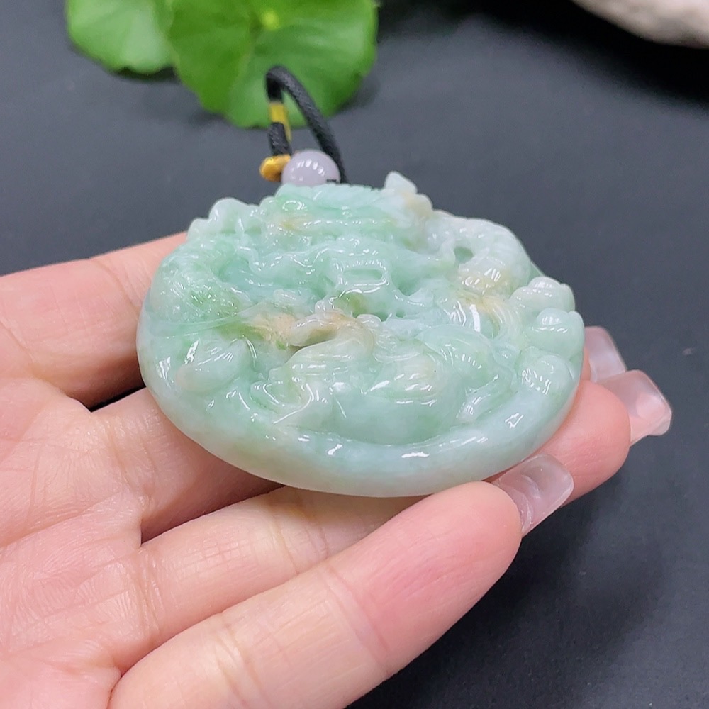 F20214369 Jadeite Dragon Pendant Total Weight 70.322g