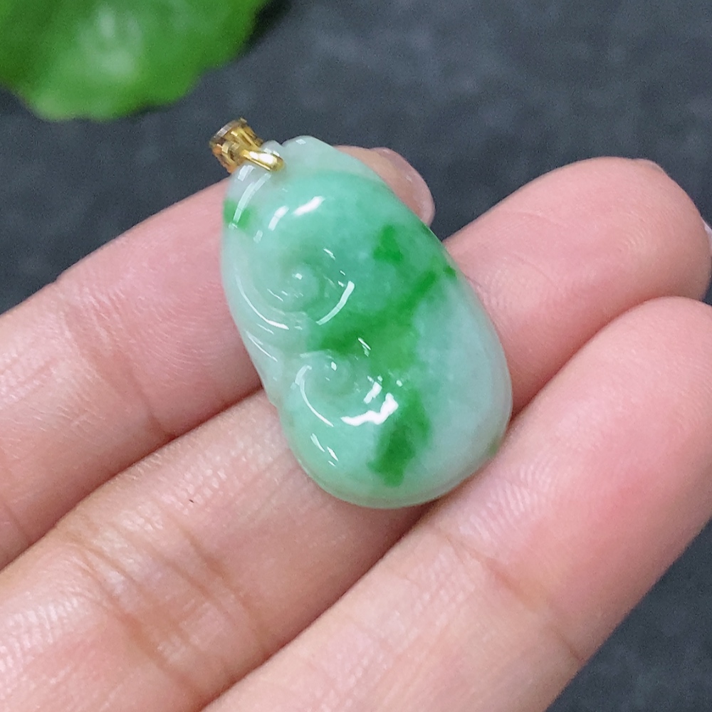 F34976581 Jadeite Pendant Ruyi 18k Total Weight Approx. 2g