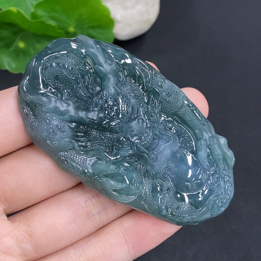 F39580441 Jadeite Soaring Dragon Pendant, Total Weight Approx. 52g