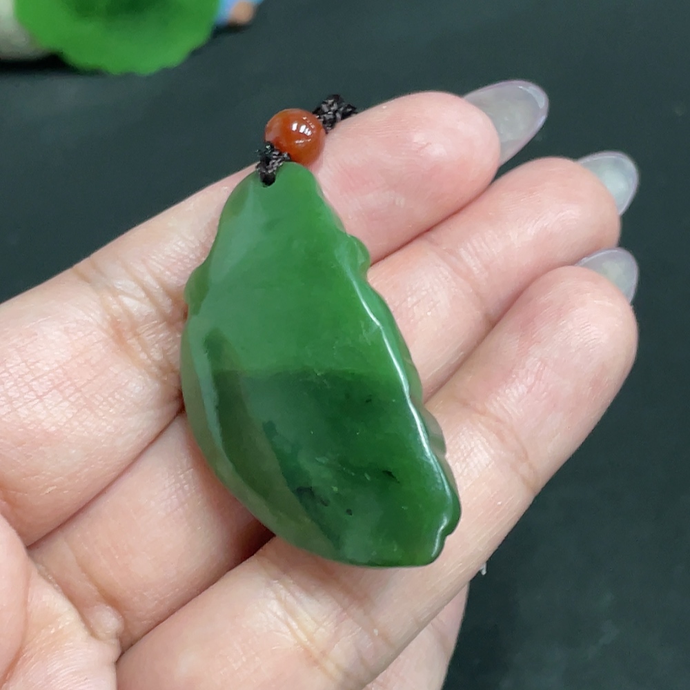 H33863967 Hetian Jade Pendant    God of Wealth    Total Weight [with rope]: 20.9g
