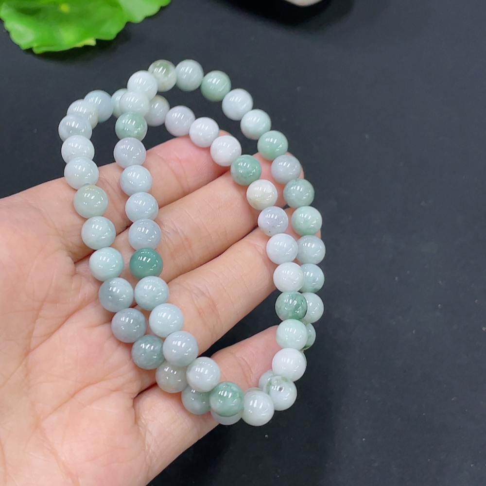 F31674462 Jadeite Bead Necklace Total Weight Approx.30.74g Size About 6.9mm