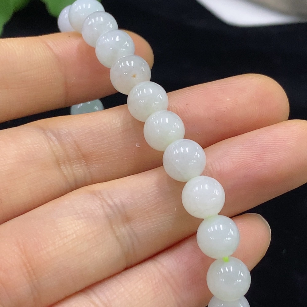 F33860378 Jadeite Beads Strand Approximately 7.5mm Total Weight About 18.45g Color Origin Undetermined
