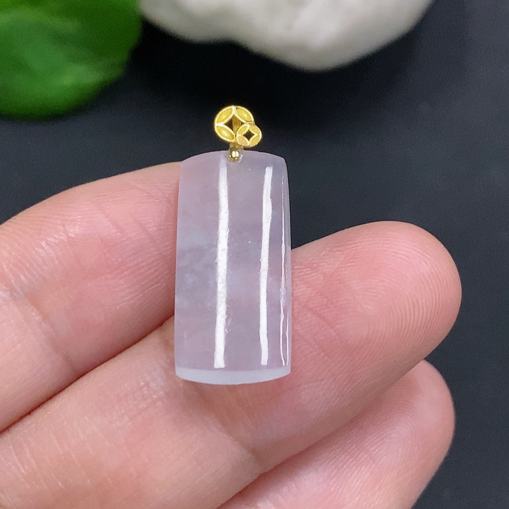 F34001213 Jadeite Plain Pendant (No inscription, surface gold content Au75%) total weight approx. 1.5g