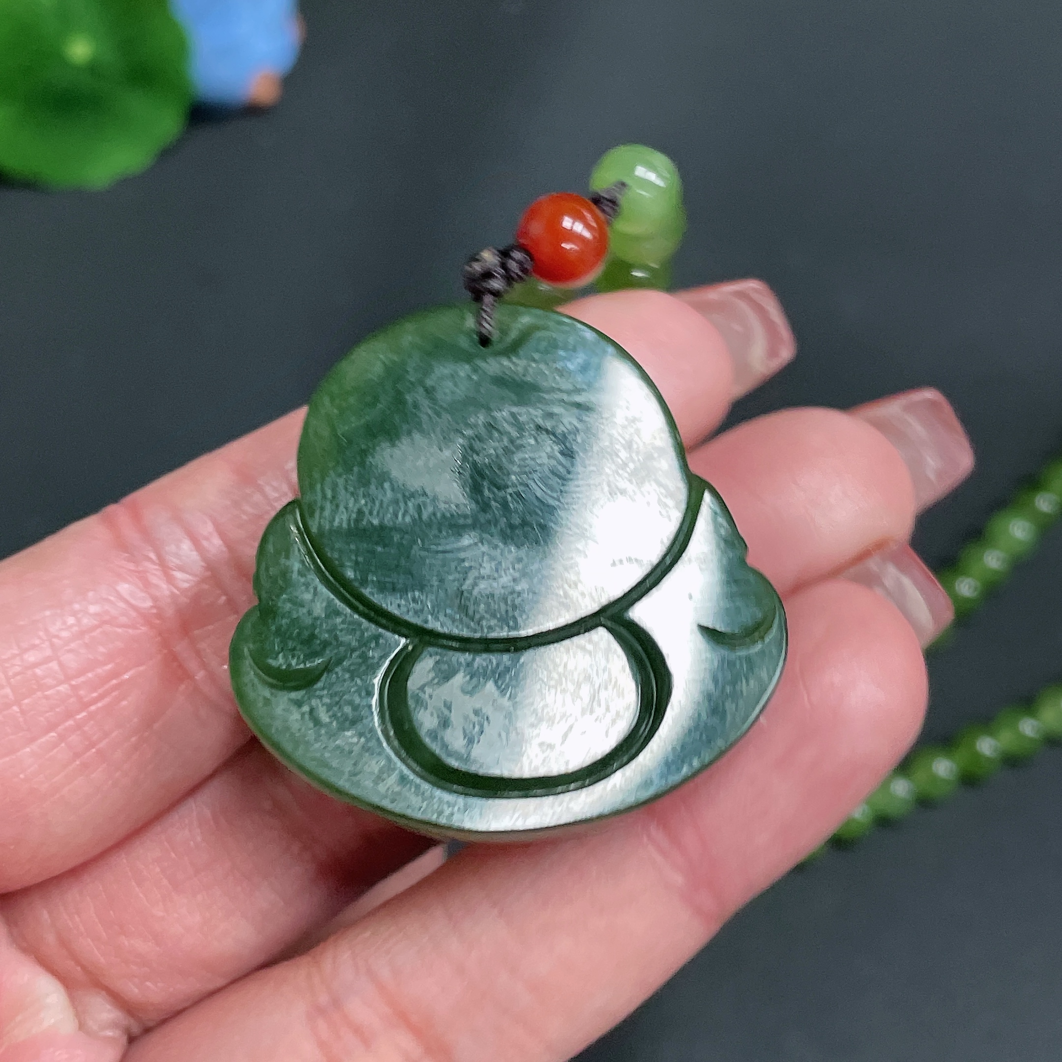 H25839279 Hetian Jade Pendant - Buddha - Total Weight Approx. [Including Chain] 66.4g - Beads Not Hetian Jade