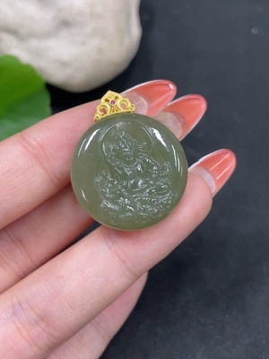 H35083832 Hetian Jade Pendant Yellow Jambhala Non-Gold Total Weight Approx. 8.8g
