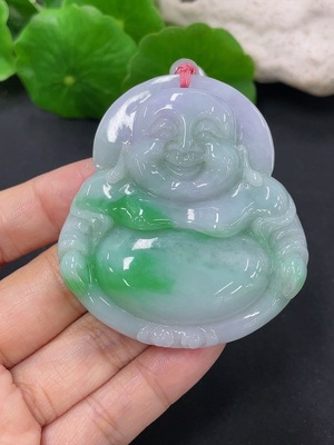 F41934215 翡翠挂件佛公 货品总约重 含绳54.78g