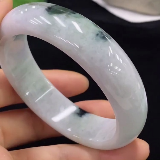 F32790377 Jadeite Round Bangle, Total Weight Approx. 84.74g, Size 59.7, Containing Other Mineral Components