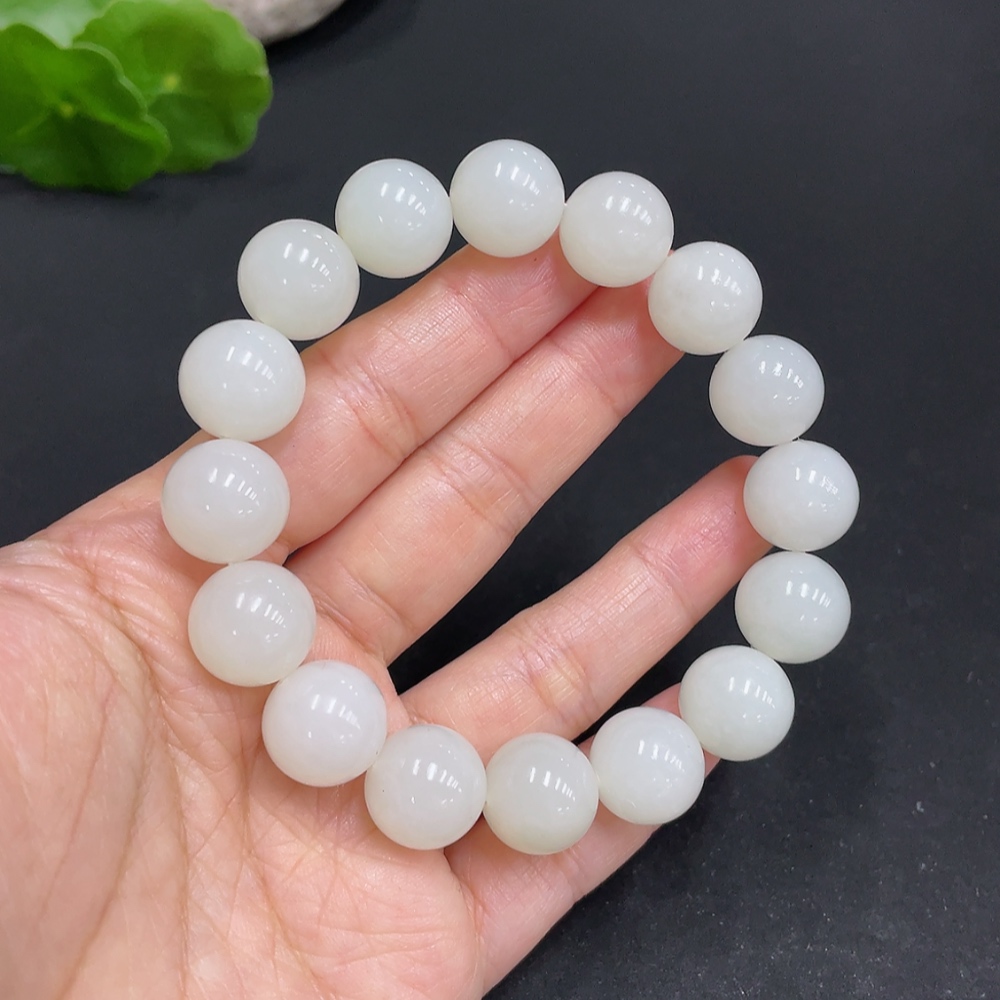 H34037332 Hetian Jade Bracelet, Approx. 12.8mm, Total Weight Approx. 53.4g