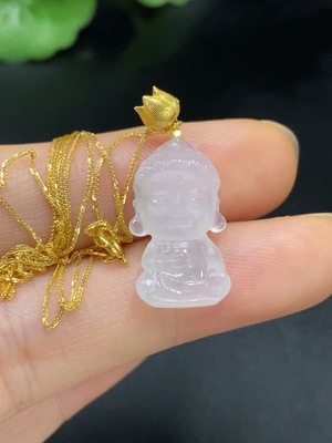 F27141853 Jadeite Pendant Baby Buddha 18k Approx. Total Weight 2.55g