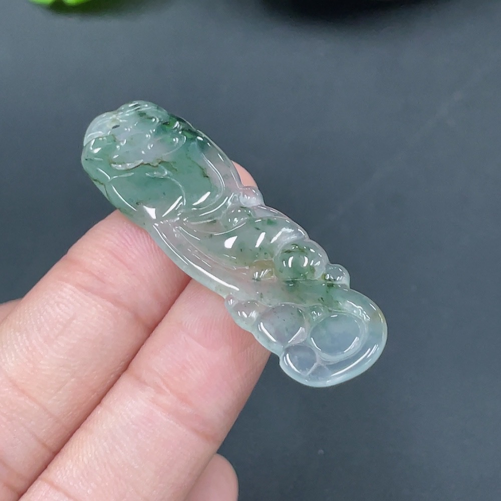 F22538483 Jadeite Lotus Pod Pendant, Total Weight 3.686g