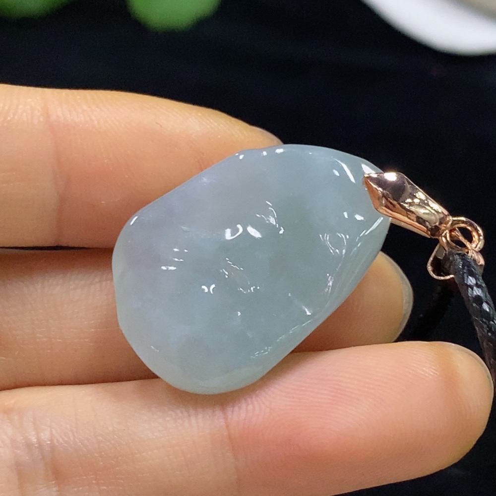 F33862261 Jadeite Enlightenment Pendant Non-Gold Total Weight Approx. 9.24g (Including Rope Weight)