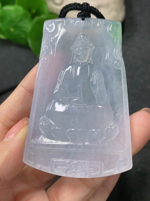 F34043491 Jadeite Pendant Guanyin Gross Weight with Rope 37.49g