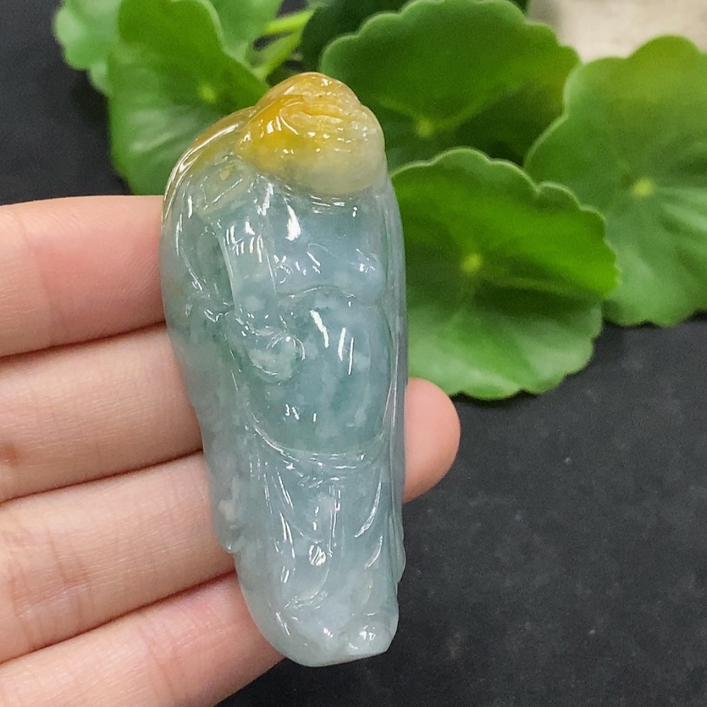 F35090134 Jadeite Buddha Pendant Total Weight Approx. 45g