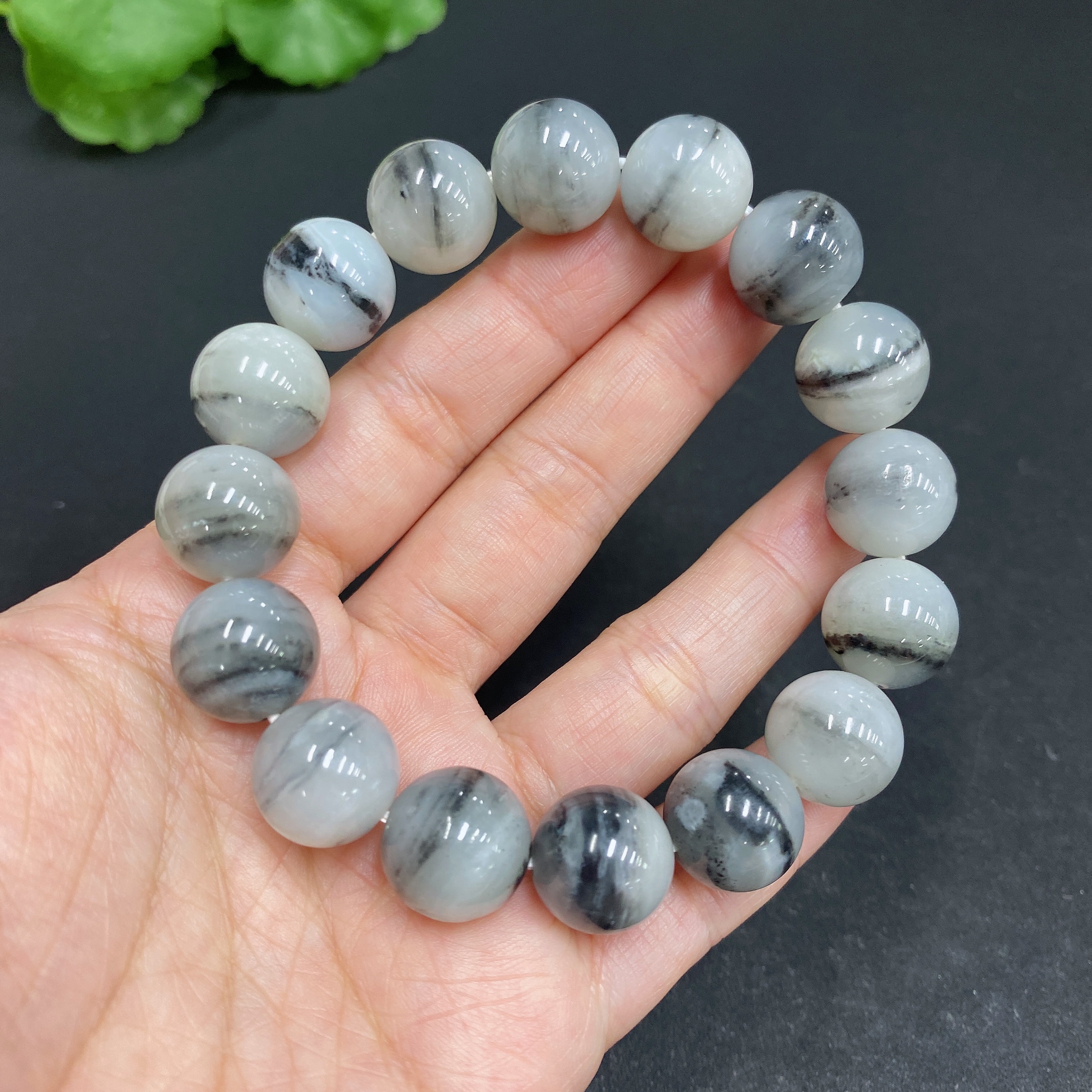 H33902822 Hetian Jade Bracelet, Approx. 13mm, Total Weight About 56.9g, Contains Other Mineral Components