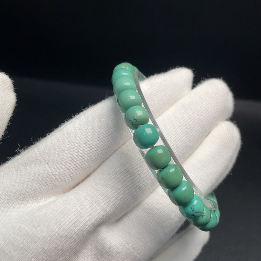 C30566442 Turquoise Bracelet, Approx. 7.3mm, Total Weight Approx. 14.69g
