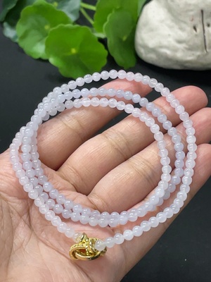 F33837941 Jadeite Bead Necklace Non-Gold Total Weight Approx. 16.4g Size About 3.8mm