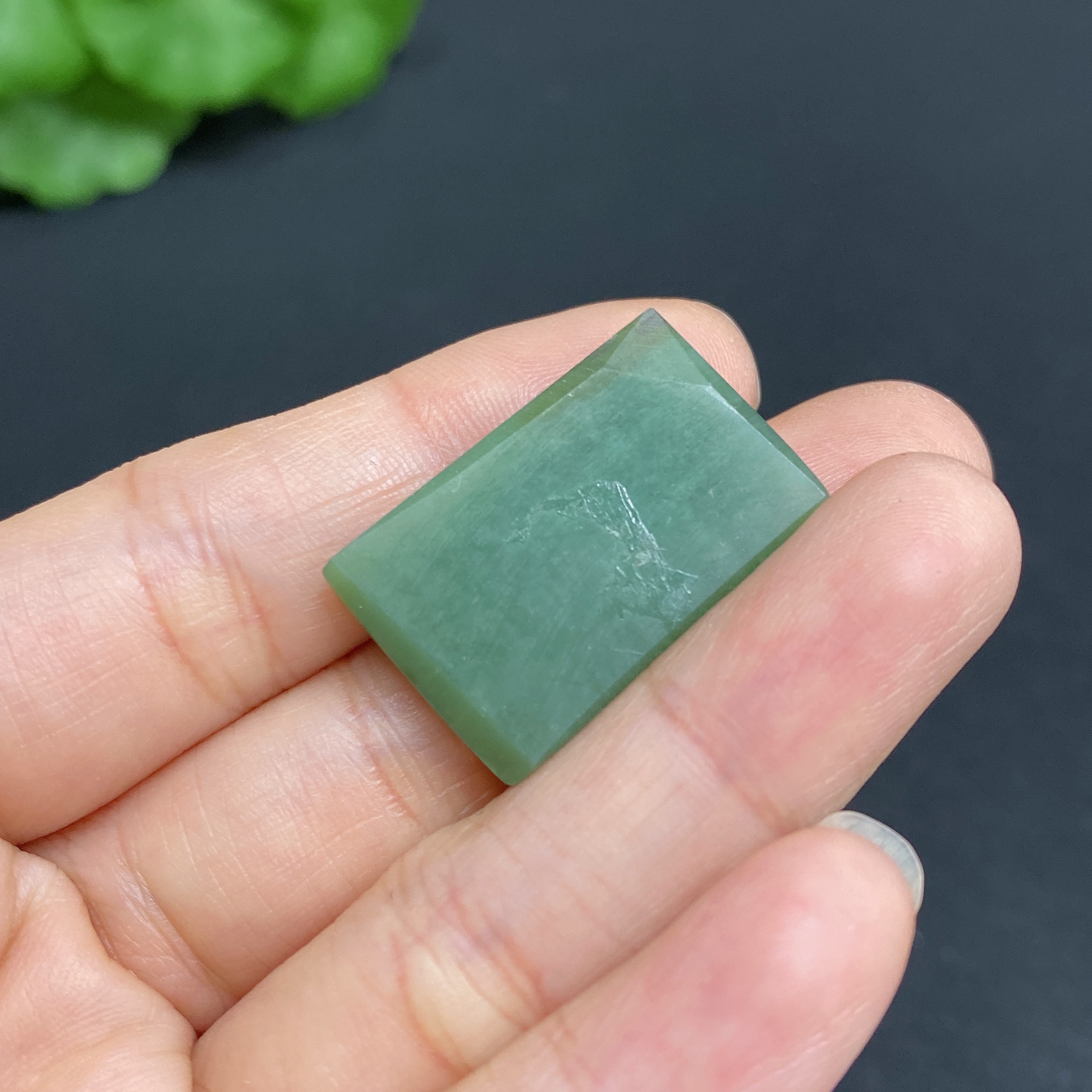 H29329921 Hetian Jade Inlaid Plain Pendant, Total Weight Approx.4.1g