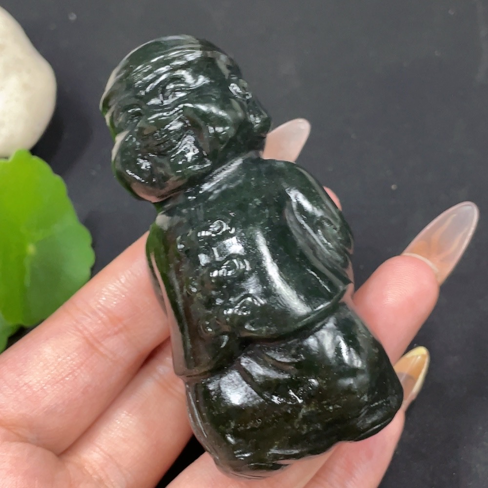 H30520557 Hetian Jade Handheld Piece - Shopkeeper - Total Weight Approx. 130.3g