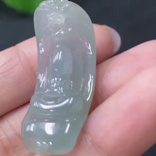F29405112 Jadeite Pendant Faceless Buddha Total Weight Approx. 5.92g