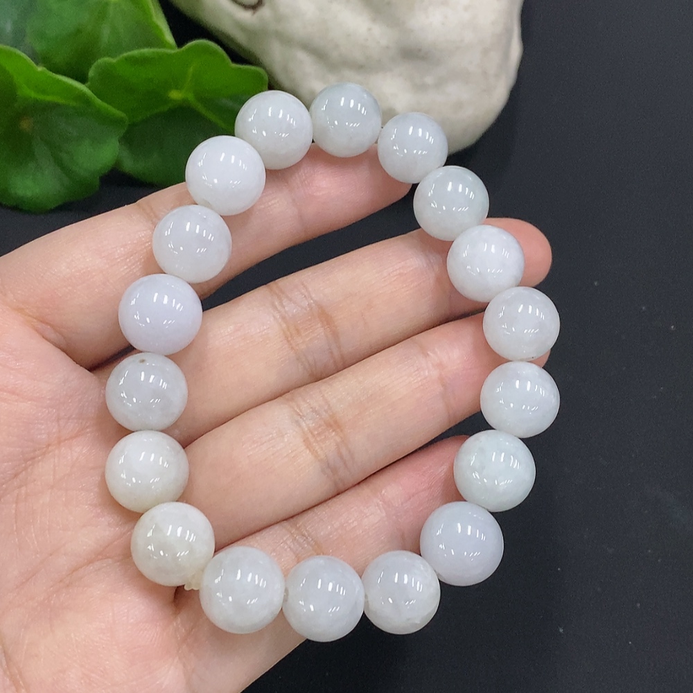 F34070616 Jadeite Bead Necklace Approx. 11.3mm Total Weight Approx. 48.8g