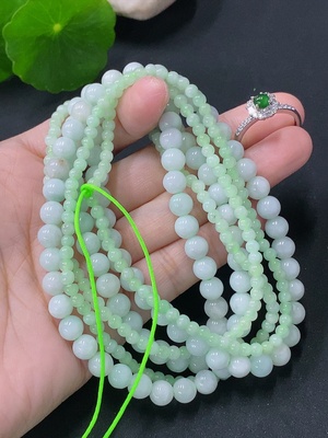 F32711364 Jadeite Bead Necklace Ring Sell as a Lot Non-Gold