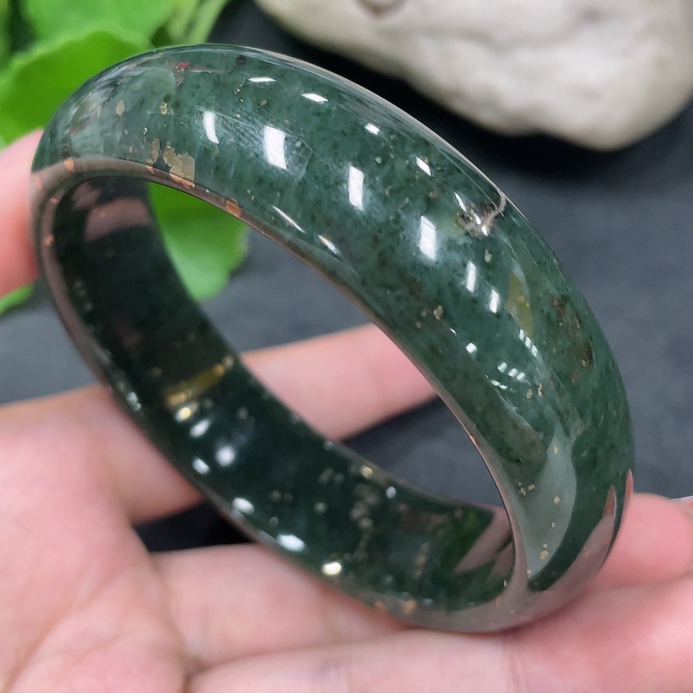 H34960946 Hetian Jade Round Bracelet Size 60.5 Total Weight Approx. 76.5g