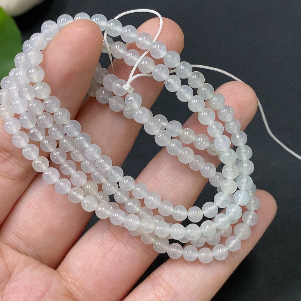 F28291908 Jadeite Bead Necklace, Total Weight Approx. 16.8g, Bead Size 3.8mm