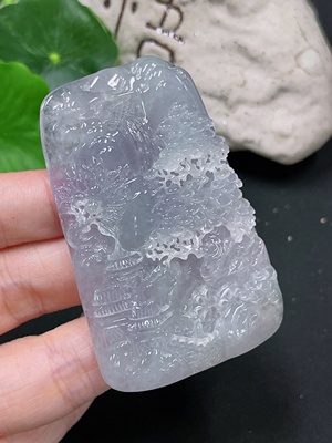 F33893454 Jadeite Pendant Landscape Plaque Total Weight Approx. 54.84g