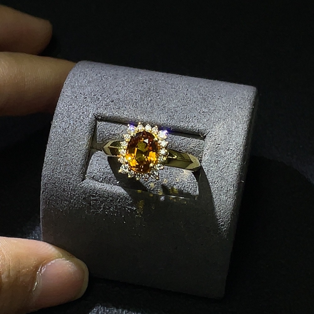 C24712154 Sapphire Inlaid Ring  18k Gold  Size 15  Total Weight Approx. 5.34g  Color Origin Undetermined