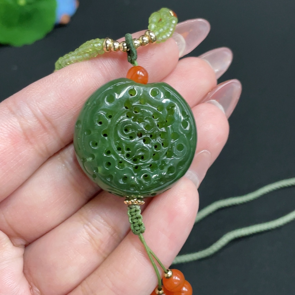 H26001667 Hetian Jade Pendant - Antique Style Piece