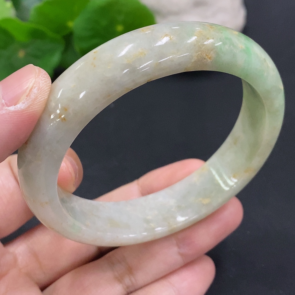 F34000611 Jadeite Round Bangle Size 57.7 Total Weight Approx. 62.7g