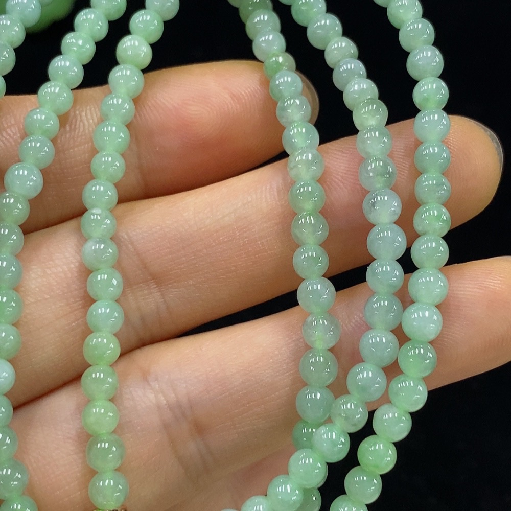 F35133816 Jadeite Bead Necklace approx. 3.8mm Total Weight approx. 18.69g Non-gold