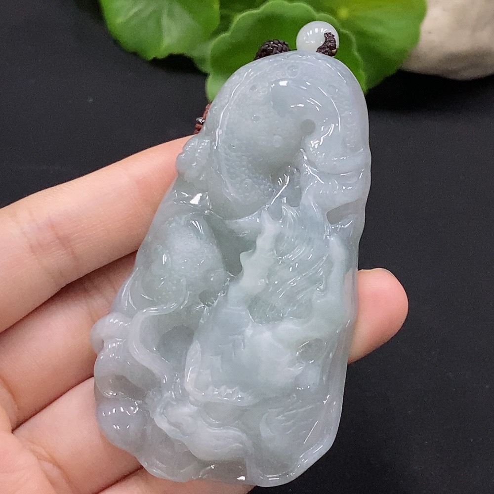F34028035 Jadeite Dragon Pendant Total Weight Approx. 79.7g