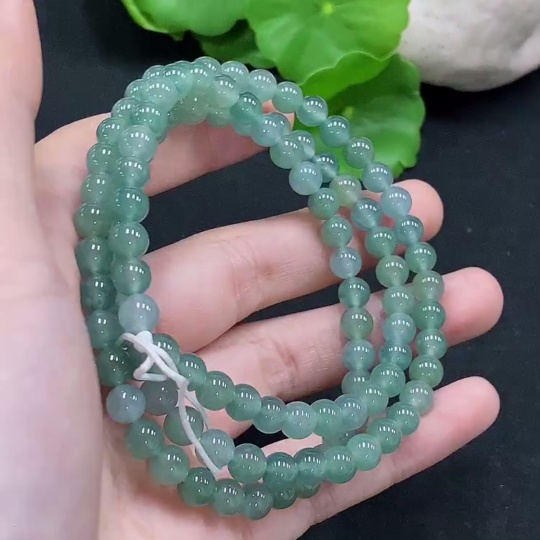 F31630563 Jadeite Beaded Necklace Approx. 5.6mm Beads Total Weight Approx. 35.63g