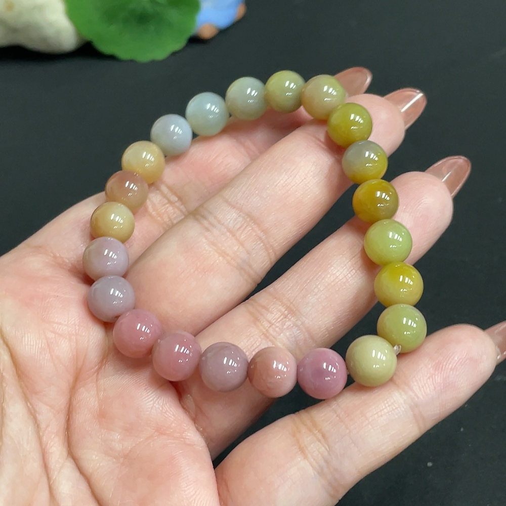 H35101087 Yanyuan Agate Bracelet, approx. 8.2mm, total weight about 19.4g